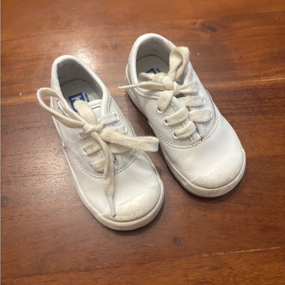 Keds Little Kids Champion Leather Lace Toe Cap - Picture 2 of 10